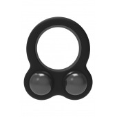 Черное эрекционное кольцо с утяжелителями Cockring Dual Weight - Dream Toys - в Комсомольске-на-Амуре купить с доставкой