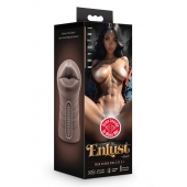 Коричневый мастурбатор-ротик Krystal Vibrating Masturbator - Blush Novelties - в Комсомольске-на-Амуре купить с доставкой