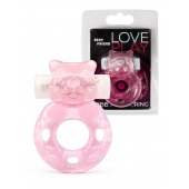 Розовое эрекционное виброкольцо в форме мишки - 1137 - в Комсомольске-на-Амуре купить с доставкой