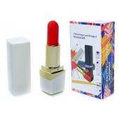 Белый мини-вибратор в форме помады - Boys of Toys