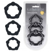 Набор из 3 эрекционных колец Beaded Silicone Cockring Set - Shots Media BV - в Комсомольске-на-Амуре купить с доставкой