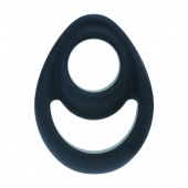 Черное эрекционное кольцо Double Ergo Silicone Cockring - Shots Media BV - в Комсомольске-на-Амуре купить с доставкой