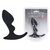 Черная анальная пробка для массажа простаты Double Ripple Silicone Prostate Massager - Shots Media BV - в Комсомольске-на-Амуре купить с доставкой