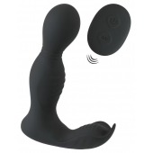 Черная анальная пробка с вибрацией, вращением и пультом ДУ RC Butt Plug with 2 Functions - Orion - в Комсомольске-на-Амуре купить с доставкой