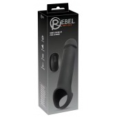 Черная вибронасадка для пениса с хомутом для мошонки и пультом ДУ Remote Controlled Penis Extension - Orion - в Комсомольске-на-Амуре купить с доставкой