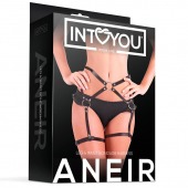 Черные стрепы на бёдра Aneir - Intoyou - купить с доставкой в Комсомольске-на-Амуре