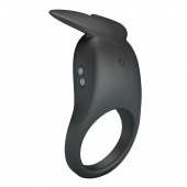 Черное перезаряжаемое виброкольцо Carlton - Baile - в Комсомольске-на-Амуре купить с доставкой