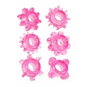 Набор из 6 розовых эрекционных колец с различным рельефом - Erowoman-Eroman - в Комсомольске-на-Амуре купить с доставкой