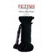 Черная веревка для фиксации Deluxe Silky Rope - 9,75 м. - Pipedream - купить с доставкой в Комсомольске-на-Амуре