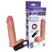 Фаллическая насадка Харнесс UNICOCK 6  с вибрацией - 18 см. - LOVETOY (А-Полимер) - купить с доставкой в Комсомольске-на-Амуре