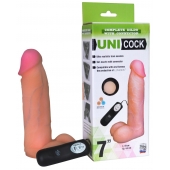 Фаллическая насадка Харнесс UNICOCK 7  с вибрацией - 19 см. - LOVETOY (А-Полимер) - купить с доставкой в Комсомольске-на-Амуре