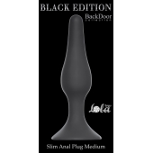 Серая анальная пробка Slim Anal Plug Medium - 11,5 см. - Lola Games