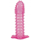 Гелевая розовая насадка с шипами - 12 см. - Toyfa Basic - в Комсомольске-на-Амуре купить с доставкой Гелевая розовая насадка с шипами - 12 см. - Toyfa Basic - в Комсомольске-на-Амуре купить с доставкой