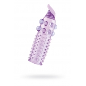 Гелевая фиолетовая насадка с шариками, шипами и усиком - 11 см. - Toyfa Basic - в Комсомольске-на-Амуре купить с доставкой Гелевая фиолетовая насадка с шариками, шипами и усиком - 11 см. - Toyfa Basic - в Комсомольске-на-Амуре купить с доставкой