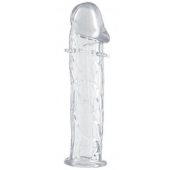 Гладкая прозрачная насадка с усиками под головкой - 12,5 см. - Toyfa Basic - в Комсомольске-на-Амуре купить с доставкой Гладкая прозрачная насадка с усиками под головкой - 12,5 см. - Toyfa Basic - в Комсомольске-на-Амуре купить с доставкой