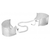 Серебристые наручники-браслеты Desir Metallique Handcuffs - Bijoux Indiscrets - купить с доставкой в Комсомольске-на-Амуре