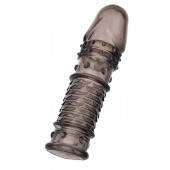 Дымчатая закрытая насадка ToyFa XLover с чешуйками и пупырышками - 13,5 см. - ToyFa - в Комсомольске-на-Амуре купить с доставкой