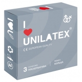 Презервативы с рёбрами Unilatex Ribbed - 3 шт. - Unilatex - купить с доставкой в Комсомольске-на-Амуре