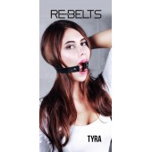 Чёрный кожаный чокер-кляп Tyra Black - Rebelts - купить с доставкой в Комсомольске-на-Амуре