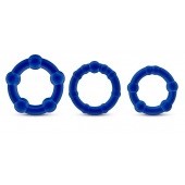 Набор из 3 синих эрекционных колец Stay Hard Beaded Cockrings - Blush Novelties - в Комсомольске-на-Амуре купить с доставкой
