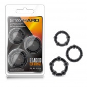 Набор из 3 чёрных эрекционных колец Stay Hard Beaded Cockrings - Blush Novelties - в Комсомольске-на-Амуре купить с доставкой