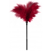 Пластиковая метелочка с красными пёрышками Small Feather Tickler - 32 см. - Blush Novelties - купить с доставкой в Комсомольске-на-Амуре