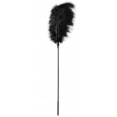 Стек с большим чёрным пером Large Feather Tickler - 65 см. - Blush Novelties - купить с доставкой в Комсомольске-на-Амуре