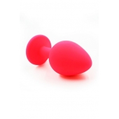 Розовая силиконовая анальная пробка с красным кристаллом - 7 см. - Kanikule - купить с доставкой в Комсомольске-на-Амуре Розовая силиконовая анальная пробка с красным кристаллом - 7 см. - Kanikule - купить с доставкой в Комсомольске-на-Амуре