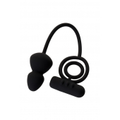 Чёрное эрекционное кольцо с вибростимулятором и анальным хвостом - Erotist Adult Toys - в Комсомольске-на-Амуре купить с доставкой