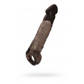 Чёрная насадка на пенис Tс подхватом - 19,5 см. - ToyFa - в Комсомольске-на-Амуре купить с доставкой