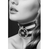 Чёрный тройной чокер с большим кольцом - Bijoux Pour Toi - купить с доставкой в Комсомольске-на-Амуре