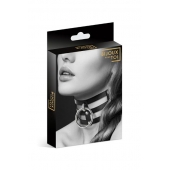 Чёрный тройной чокер с большим кольцом - Bijoux Pour Toi - купить с доставкой в Комсомольске-на-Амуре