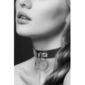 Узенький ошейник из полиуретана с кольцом - Bijoux Pour Toi - купить с доставкой в Комсомольске-на-Амуре