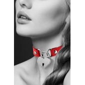 Красный чокер с замком в форме сердца - Bijoux Pour Toi - купить с доставкой в Комсомольске-на-Амуре