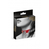 Красный узенький чокер с кольцом - Bijoux Pour Toi - купить с доставкой в Комсомольске-на-Амуре