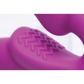 Ярко-розовый безремневой вибрострапон Evoke Vibrating Strapless Silicone Strap-on Dildo - XR Brands - купить с доставкой в Комсомольске-на-Амуре