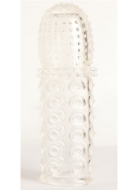 Прозрачная закрытая гелевая насадка - 13,5 см. - Toyfa Basic - в Комсомольске-на-Амуре купить с доставкой