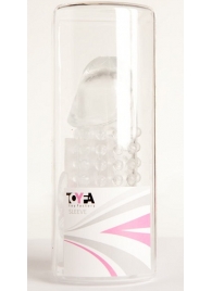 Гелевая прозрачная насадка с 2 отростками - 13 см. - Toyfa Basic - в Комсомольске-на-Амуре купить с доставкой