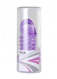 Закрытая фиолетовая насадка с 2 отростками - 13 см. - Toyfa Basic - в Комсомольске-на-Амуре купить с доставкой