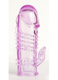 Фиолетовая насадка с коготком и шипами - 13 см. - Toyfa Basic - в Комсомольске-на-Амуре купить с доставкой