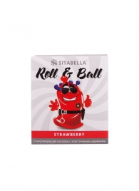 Стимулирующий презерватив-насадка Roll   Ball Strawberry - Sitabella - купить с доставкой в Комсомольске-на-Амуре