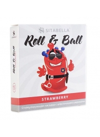 Стимулирующий презерватив-насадка Roll   Ball Strawberry - Sitabella - купить с доставкой в Комсомольске-на-Амуре