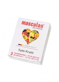 Жёлтые презервативы Masculan Ultra Tutti-Frutti с фруктовым ароматом - 3 шт. - Masculan - купить с доставкой в Комсомольске-на-Амуре