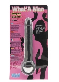 Чёрная насадка на пенис для анальной стимуляции WHATA MAN - 16 см. - Seven Creations - в Комсомольске-на-Амуре купить с доставкой