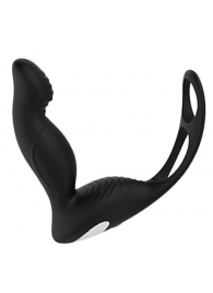 Черный вибромассажер простаты P-PLEASER W ERECTION ENHANCE - Dream Toys - в Комсомольске-на-Амуре купить с доставкой