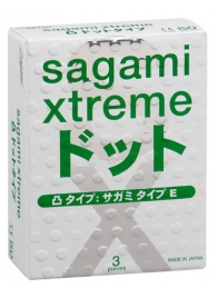 Презервативы Sagami Xtreme SUPER DOTS с точками - 3 шт. - Sagami - купить с доставкой в Комсомольске-на-Амуре