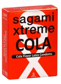 Ароматизированные презервативы Sagami Xtreme COLA - 3 шт. - Sagami - купить с доставкой в Комсомольске-на-Амуре