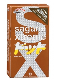 Презервативы Sagami Xtreme FEEL UP с точечной текстурой и линиями прилегания - 10 шт. - Sagami - купить с доставкой в Комсомольске-на-Амуре