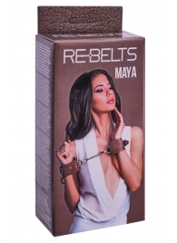 Коричневые кожаные наручники Maya - Rebelts - купить с доставкой в Комсомольске-на-Амуре