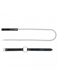 Черный поводок и чокер с кольцом Rada - Rebelts - купить с доставкой в Комсомольске-на-Амуре